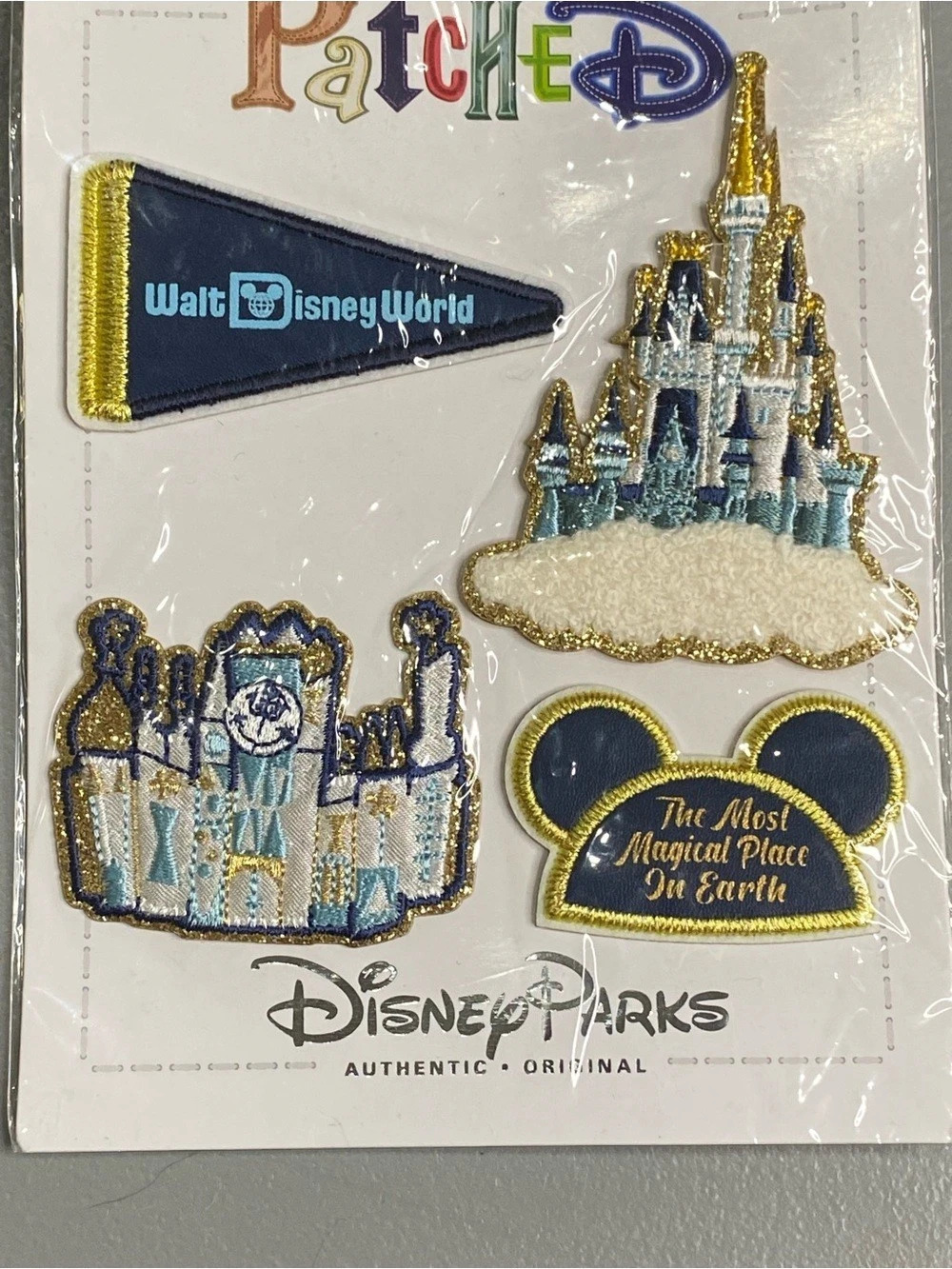 Stoney Clover Lane Disney Parks Walt Disney World Patched Patch Set Blue & Gold